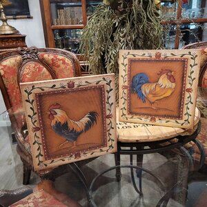 Vintage ROOSTERS by KIM LEWIS Fine Art Giclee Print on Gallery Wrap Canvas
